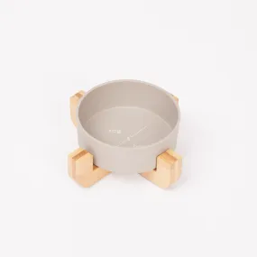 Bamboo Cat Bowl - Single with Stand - Mocha