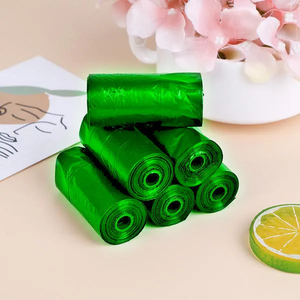 Bio-degradable Eco Friendly Garbage / Trash Bags Rolls (19" x 21") (Green)