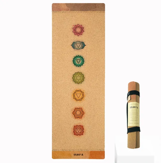 Cork Yoga Mat  (4.5mm) Chakra Design by Scoria