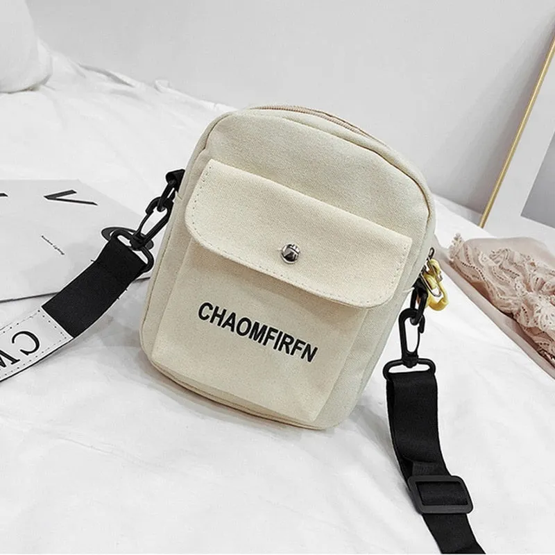 deanwangkt - Women Bag Shoulder Chest bag Printed Cute Wallet Multifunction Mobile Phone Canvas Small Coin Purse Crossbag New Style