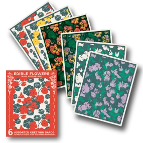 Edible Flowers Assorted Letterpress Cards Set