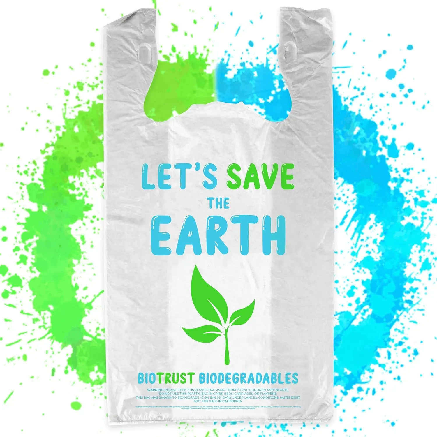 Grocery Bags, 100% Biodegradable & Eco Friendly, Reusable, Extra Strong, Recyclable