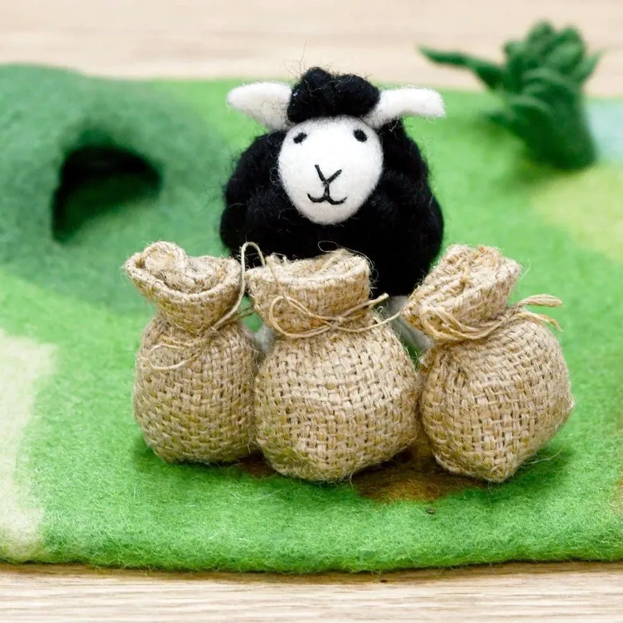 Handmade Felt Baa Baa Black Sheep Toy Set