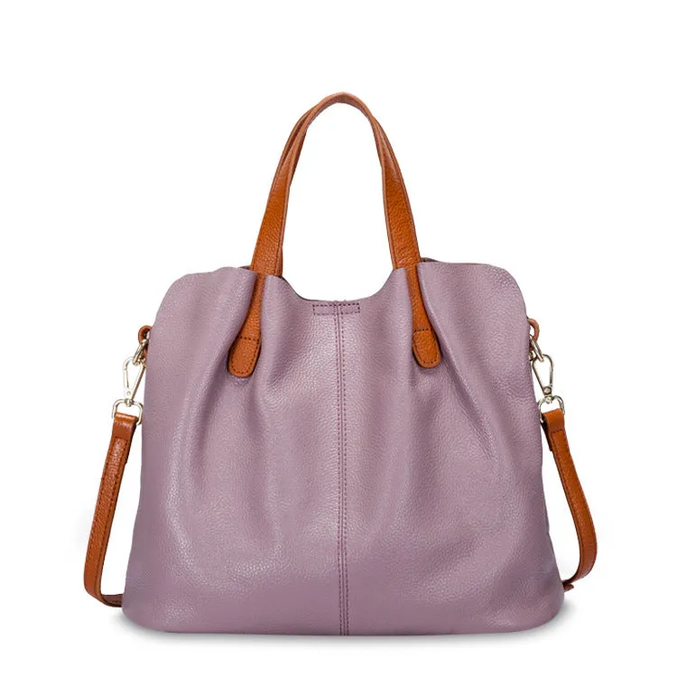 Leather bag mother bag soft leather tote bag