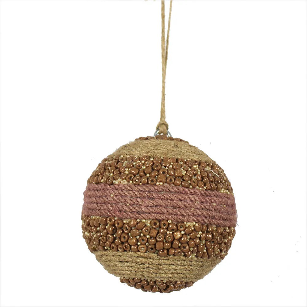 Natural Jute Wrapped Christmas Ornaments