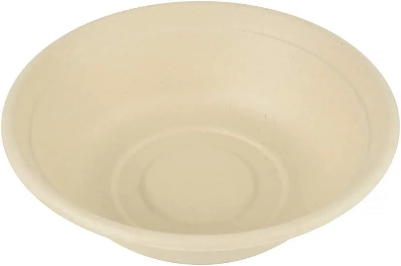 Paper Bowls for Soup Pasta Cereal Salad Ice Cream, Disposable Bamboo Large Bowls, Compostable, Biodegradable, Unbleached