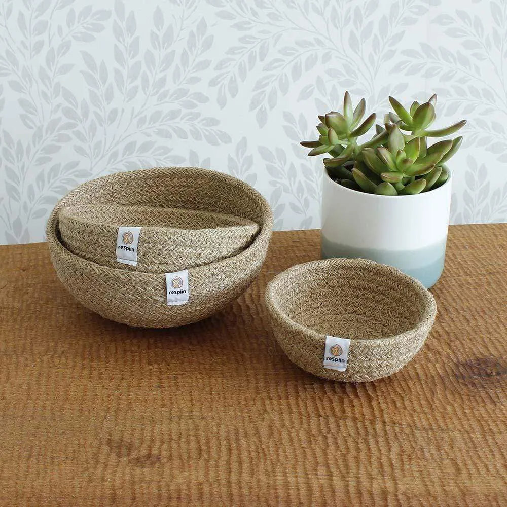 Respiin Jute Mini Bowl Set - Natural