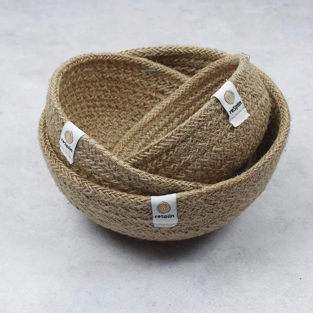 Respiin Jute Mini Bowl Set - Natural