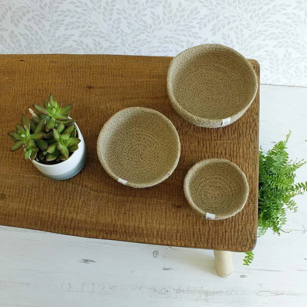 Respiin Jute Mini Bowl Set - Natural