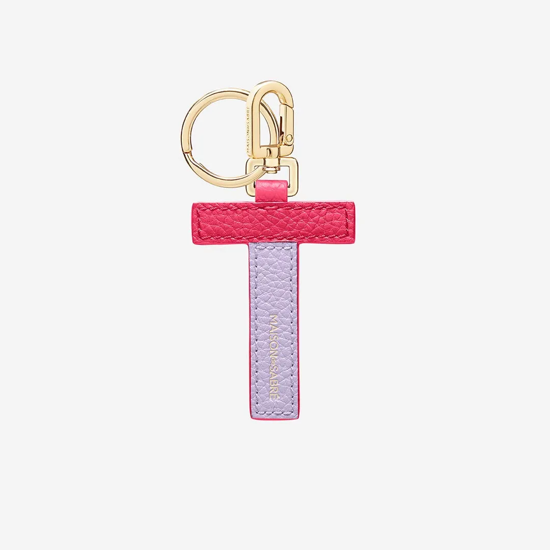 The SABRÉMOJI™ Alphabet Charm T - Fuchsia Lavender