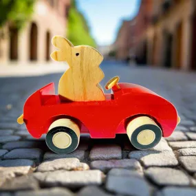 Wooden Rabbit in a Car-1 (Random colour will be send)